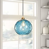 abordables Éclairages pour îlot-led pendentif lumières îlot de cuisine verre soufflé à la main éclairage marbre bleu moderne ferme foyer entrée luminaires plafond suspendu globe sur table