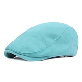 abordables Sombreros de hombre-Hombre Gorra Plana Negro Amarillo Algodón Ropa de calle Elegante Moda de los años 20 Exterior Diario Noche Plano Templado
