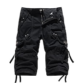 cheap Classic-Men&#039;s Cargo Shorts Hiking Shorts Leg Drawstring Multi Pocket Multiple Pockets Plain Breathable Outdoor Calf-Length Casual Daily Streetwear Stylish Black Wine Inelastic