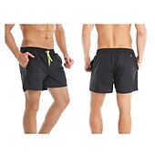 cheap Men&#039;s Swimming Shorts-Men&#039;s Board Shorts Swim Shorts Swim Trunks Summer Shorts Beach Shorts Drawstring Elastic Waist Plain Quick Dry Short Daily Holiday Hawaiian Boho Black Yellow Micro-elastic