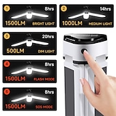 ieftine Lumini și felinare de camping-lumini de camping solare în aer liber 60 LED bec reîncărcabil usb lampă portabilă pliabilă tabără pentru cort drumeții picnic lampă lanternă de urgență