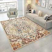cheap Living Room &amp; Bedroom Rugs-Retro Carpet Persian Living Room Rug Bedside Floor Mat Non-Skid Foldable Bedroom Imitation Cashmere Thickened Plush Carpet