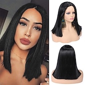 economico Parrucche da festa-parrucca verde menta parrucca corta liscia bob parrucche ombré parrucche per donne e ragazze resistenti al calore parrucca sintetica colorata per feste cosplay 14 pollici parrucca di carnevale