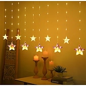 ieftine Lumini de decorare Ramadan-decorațiuni luminoase ramadan kareem lumini de decorare eid led 3m islam musulman moschee castel perdele lumini decorare eid mubarak priză UE