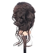 abordables Chignons-griffe chignon désordonné morceaux de cheveux clip ondulé cheveux bouclés chignon clip dans les postiches chignon ébouriffé beignet chignon synthétique faux cheveux queue de cheval pour femmes filles
