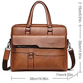 levne Pánské tašky-Pánské Aktovka Taška na laptop PU kůže Kancelář Denní Zip Vrstvené Anti-Dust Pevná barva Tmavěhnědá Černá Hnědá