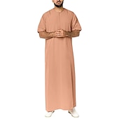 cheap Arabian Muslim-Men&#039;s Robe Thobe / Jubba Religious Saudi Arabic Arabian Muslim Ramadan Adults Leotard / Onesie