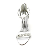 levne Formální-Dámské Svatební obuv Boty Bling Bling Šumivé boty Svatební boty Křišťály Vysoký úzký Palec do špičky Minimalismus Satén Zip Zelená a modrá Černá Bílá