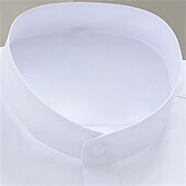 olcso nem vasalt férfi ingek-Férfi Kínai galléros ing Mandarin galléros ing Ing Csík Esküvő Hivatal és karrier Kék Égszínkék Ibolya Hosszú ujj nagypapa gallér Tavasz Ősz Ruházat Zseb