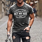 お買い得  メンズグラフィックTシャツ-男性用 レタード グラフィック Tシャツ グラフィックTシャツ コットン 半袖 グラフィック シャツ ブラック ネイビーブルー グリーン 快適なTシャツ バケーション ストリート ファッションデザイナーの衣類