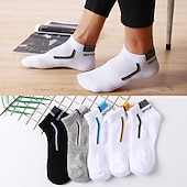 abordables calcetines de hombre-2 pares de calcetines para hombre calcetines tobilleros con estampado de letras y rayas calcetines para correr bloque de color de moda casual diario medio primavera, verano, otoño, invierno elegante tradicional clásico