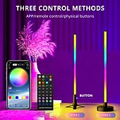 Недорогие Умный ночной свет-Смарт-светодиодная лампа LED Бар RGB Подъёмная ритмическая ночная лампа Музыка Bluetooth APP Пульт управления прикроватным настольным компьютерным игровым телевизионным атмосферным светом Shustar