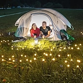 economico Luci paesaggistiche-2/4 confezioni luci lucciola solari impermeabili all&#039;aperto due modalità di luce persistente e lampeggiante 6/8/10 teste bianco caldo bianco multi colore