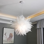 cheap Cluster Design-LED Pendant Light White Mesh Chandelier Modern Pendant Light Wedding Room Living Room Girls Room Bedroom Chandelier Personality Creative Romantic Lighting