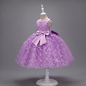 voordelige Bloemenmeisjes Jurken-Kinderen Voor meisjes Bloemenmeisjesjurk Feestjurk Vlinder Mouwloos Bruiloft Feest Doopjurk Prinses Polyester Roze prinsessenjurk Bloemenmeisjesjurk Zomer 3-10 jaar Wit Champagne Blozend Roze