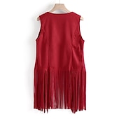 billige Topper-Retro / vintage 1970erne Semsket vest Ermeløs Hippie Dusk Ensfarget Dame Fest / aften Pride-parade Pride måned Voksne Topp