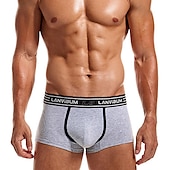 preiswerte Boxershorts für Herren-Herren 2 Packungen Unterwäsche Boxer Polyester Atmungsaktiv Weich Farbblock Mittlere Taillenlinie Schwarz Weiß