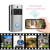 cheap Video Door Phone Systems-Video Doorbell Camera Wireless Battery Powered WiFi Video Doorbell Camera Motion Detector 2-Way Talk HD Video Night Vision Cloud Storage Battery Powered 2.4G WiFi Smart Home Security Doorbell C