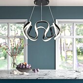 billige Sirkeldesign-led pendellys 50cm 1-lys ring sirkeldesign dimbar aluminiumslakkert finish luksuriøs moderne stil spisestue soverom pendellamper 110-240v kun dimmes med fjernkontroll