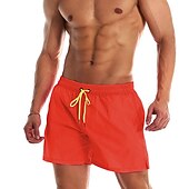 cheap Men&#039;s Swimming Shorts-Men&#039;s Board Shorts Swim Shorts Swim Trunks Summer Shorts Beach Shorts Drawstring Elastic Waist Plain Quick Dry Short Daily Holiday Hawaiian Boho Black Yellow Micro-elastic