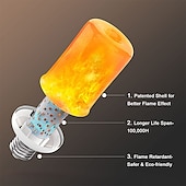 お買い得  LEDコーンライト-led 炎電球 e27 ダイナミック炎効果 火 e14 ライト 点滅 led ライト 3/5/7/9w 110v-220v ホーム照明シミュレーション 炎ライト 重力誘導炎効果 装飾ムードライト