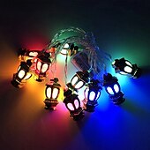 رخيصةأون يعمل بالبطاريات-ramadan eid led string light muslim lantern mubarak lantern oil lamp aa battery box led party home decor lantern lighting