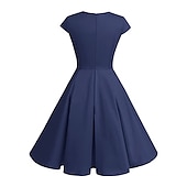 cheap Outfits-Retro Vintage 1950s Rockabilly A-Line Dress Flare Dress Christmas Party Dress Polka Dot Women&#039;s Party / Evening Masquerade Bachelorette Party Adults&#039; Dress Earrings Headwear Spring &amp; Summer