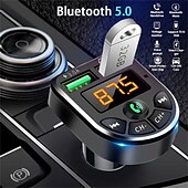 preiswerte Bluetooth Auto Kit/Freisprechanlage-Bluetooth 5.0 FM-Transmitter Car Kit MP3-Modulator-Player Wireless-Freisprecheinrichtung Audio-Empfänger Dual-USB-Schnellladegerät 3.1a