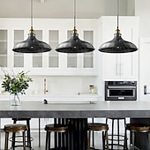 levne Ostrovní světla-LED závěsné světlo závěsné stropní průmyslové kartáčované vintage stínidlo barové osvětlení, osvětlení restaurace starožitný kartáčovaný rustikální kov