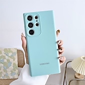 זול מארז סמסונג-מגן טלפון לסמסונג גלקסי S23 Ultra Plus S25 Ultra מגן סיליקון מסגרת מלאה להגנה מפני אבק TPU בצבע אחיד