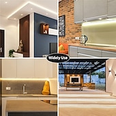 halpa Kauko-ohjaus-cob led-nauhavalo valkoinen cct viritettävä 3200ledscri90 16.4ft/5m himmennettävissä 2700k-6500k 24v led-nauhavalosarja ul-luettelossa olevalla virtalähteellä kaapin alle makuuhuone keittiö tv peili