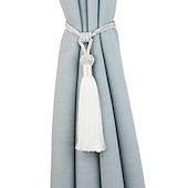 cheap Curtain Accessories-Rope Curtain Tassel Tie Backs Curtain Fringe Tiebacks Holdbacks Window Drapes Curtain Strap Buckle Holder Window Decorative Accessories