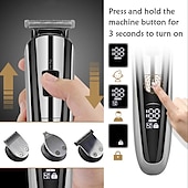 economico Rasatura e depilazione-kemei tagliacapelli tagliacapelli elettrico kit di bellezza multifunzione rasoio da uomo barba trimmer cordless macchina da taglio display lcd 5