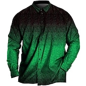 abordables Camisas de talla grande para hombre-Hombre Talla Grande Camisa Grande y alto Estampados Cuello Vuelto Botones Manga Larga Primavera verano Deportes Moda Ropa de calle Design Exterior Vacaciones Tops