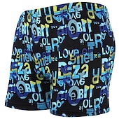 voordelige heren boxer zwembroek-Voor heren Badpak Lange zwembroeken Zwemshorts Boardshorts Zomer korte broeken Afdrukken Haai Brief 3D Ademend Sneldrogend Feestdagen Zwembad Sexy Rekken 1 5 Lage Taille Rekbaar