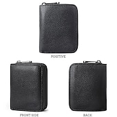 cheap Card Holders &amp; Cases-RFID 20 Card Slots Credit Card Holder Genuine Leather Small Card Case for Women or Men Accordion Wallet with Zipper