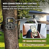 abordables Accessoires pour appareils photo et caméras-Mini caméra de piste vision nocturne 12mp 1080p caméra de jeu avec vision nocturne activée par le mouvement étanche pour la surveillance de la faune