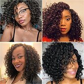 cheap Crochet Hair-Curl Crochet hair for Black Women Short Beach Curl crochet hair Bohemian Crochet Braids Natural Black Deep Wave Braiding hair Extensions