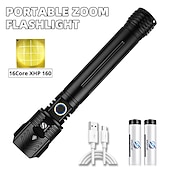 halpa Tasku-, kynä- yms. valot-led taskulamppu ulkokäyttöön erittäin kirkas xhp160 tehokas xhp99 vedenpitävä taskulamppu usb ladattava 18650 lyhty kannettava zoom retkeilyvalo