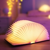 Χαμηλού Κόστους Διακοσμητικά φώτα-led κομοδίνο φωτιστικό αναδιπλούμενο βιβλίο νύχτας επαναφορτιζόμενο μαγνητικό ράφι κομοδίνου ή τραπεζάκι σαλονιού παιδικό χριστουγεννιάτικο δώρο