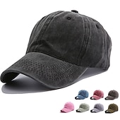 voordelige Herenhoeden-Voor heren Wassen baseballpet Zwart Wit Katoen Gesp Modern eigentijds Alledaagse kleding Vakantie Heldere kleur Zonbescherming Sport