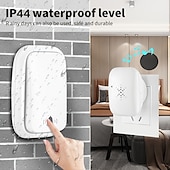 abordables Systèmes de sonnettes-Sonnette sans fil auto-alimentée étanche pas de batterie nécessaire 38 sonneries plug-in ding dong sonnette de porte volume élevé cloche d&#039;allaitement