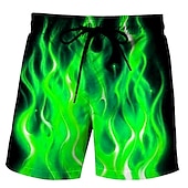 abordables Impression Géométrique-Homme Flamme Caleçons de Bain Surf Boardshort short de bain Taille médiale Hawaïen Bohème Extérieur Vacances Sortie Poche Cordon Taille elastique Designer Vêtement Tenue