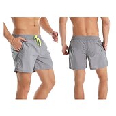 cheap Men&#039;s Swimming Shorts-Men&#039;s Board Shorts Swim Shorts Swim Trunks Summer Shorts Beach Shorts Drawstring Elastic Waist Plain Quick Dry Short Daily Holiday Hawaiian Boho Black Yellow Micro-elastic