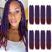 cheap Crochet Hair-Passion Twist Hair 12 Inch Water Wave Crochet Hair for Black Women Short Passion Twist Crochet Hair for Butterfly Locs 8 Packs Bob Spring Twist Hair Synthetic Curly Crochet Passion Twist Braiding Hair