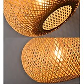 economico Supporti da incasso e semi incasso-plafoniera a led in rattan boho apparecchi di illuminazione a soffitto, plafoniera a semi incasso in rattan con paralume a gabbia intrecciata a mano, plafoniera moderna per corridoio cucina camera da