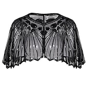 preiswerte Schals &amp; Umhänge-Goldene Zwanziger 1920er Retro Vintage Flapper-Schals Der große Gatsby Hochzeitsgast Pailletten Kostüm Damen Hochzeit Hochzeitsgast Party-Abendmode Erwachsene Schal