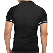 cheap Vacation-Men&#039;s Golf Shirt Polo Sports &amp; Outdoor Casual Quarter Zip Short Sleeve Fashion Streetwear Solid Color Plain Zipper Summer Light Blue Black White Red Navy Blue Dark Grey Golf Shirt