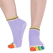 economico Calze da Yoga-1 Paio Calze yoga Calzini antiscivolo da yoga Cinque calzini della punta Per donna Antiscivolo Traspirante Protettivo Viola scuro Azzurro Rosa + giallo Autunno Inverno per Yoga Pilates Danza Bikram