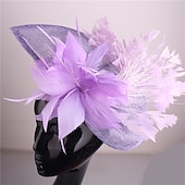 halpa Juhlahatut-fascinators sinamay Häät Teekutsut Kentucky Derby Hevoskilpailu Naisten päivä Vintage Muoti Käsintehty Kanssa Sulilla Päähine Päähineet